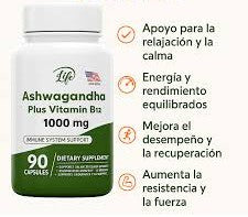 ASHAWAGANDA (GINSENG INDIO) + B12 X 90 CAPSULAS