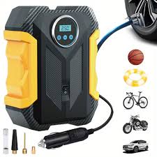 Bomba de aire portátil 12v con linterna LED digital MD
