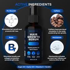 Suero para el crecimiento del cabello, 5% minoxidil y biotina para hombres y mujeres, tiene la pérdida de cabello.